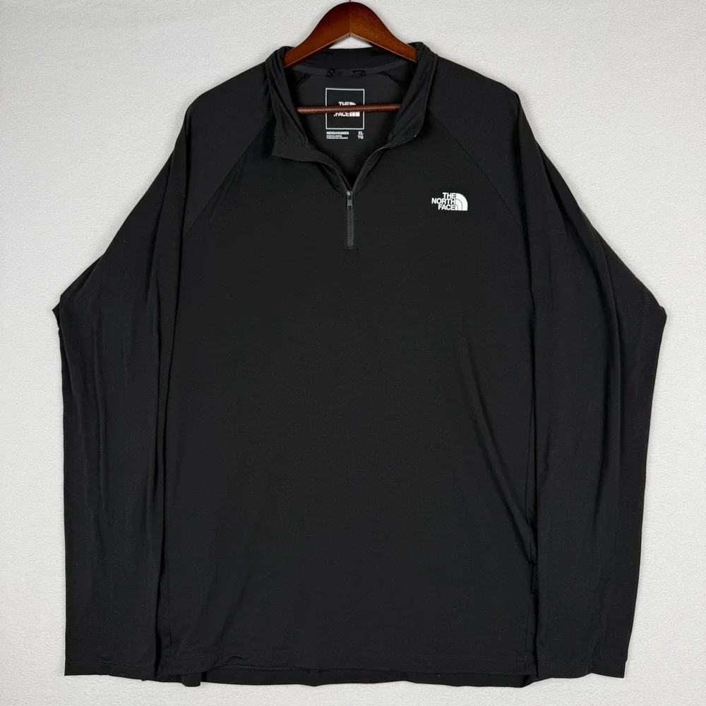The North Face Wander 1/4 Zip Pullover Mens XL Black Thumbhole NF0A5371 Gorpcore
